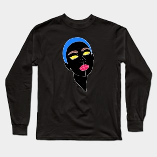 Woman face in minimalist style Long Sleeve T-Shirt